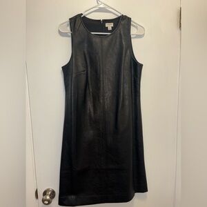 J. Crew Black Leather Mini Dress